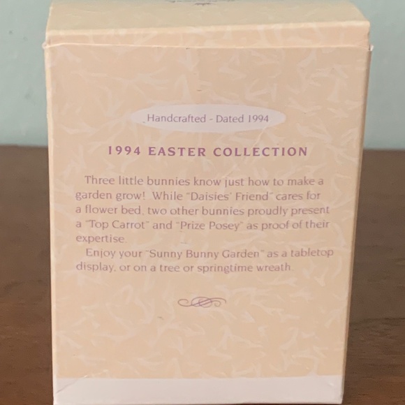 Hallmark Sunny Bunny Garden 3pc 1994  Easter Keepsake Ornament - Picture 3 of 11